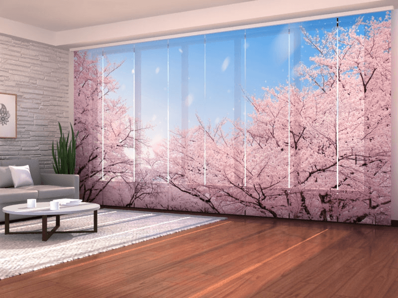 Set of 8 Cherry Blossom Panel Curtains in JapanScreen 50 245