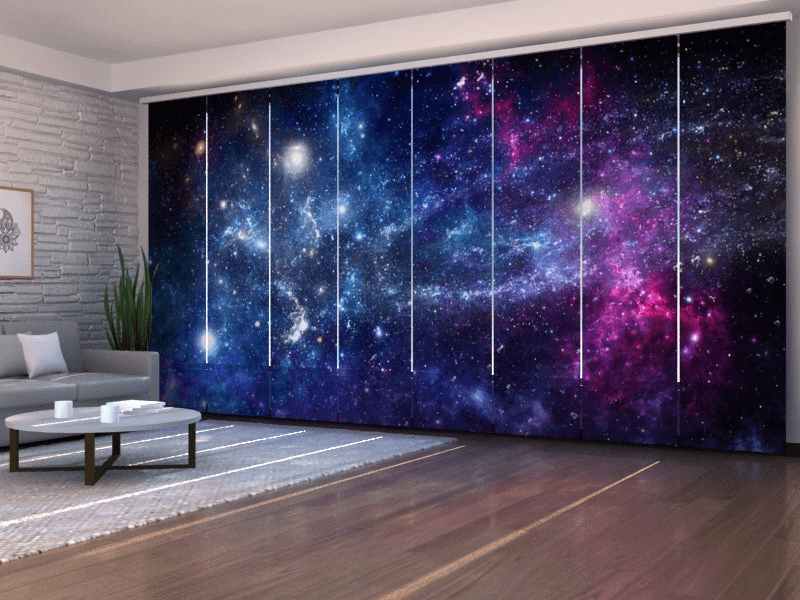 Set of 8 Panel Curtains: Galaxy and PlanetsBlackout 50 300