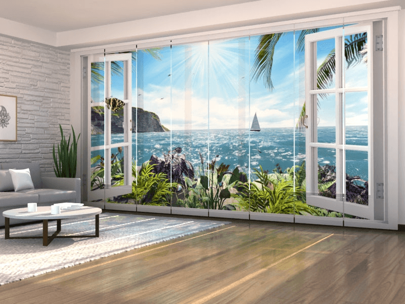 Set of 8 Sea Breeze Panel CurtainsBlackout 60 260
