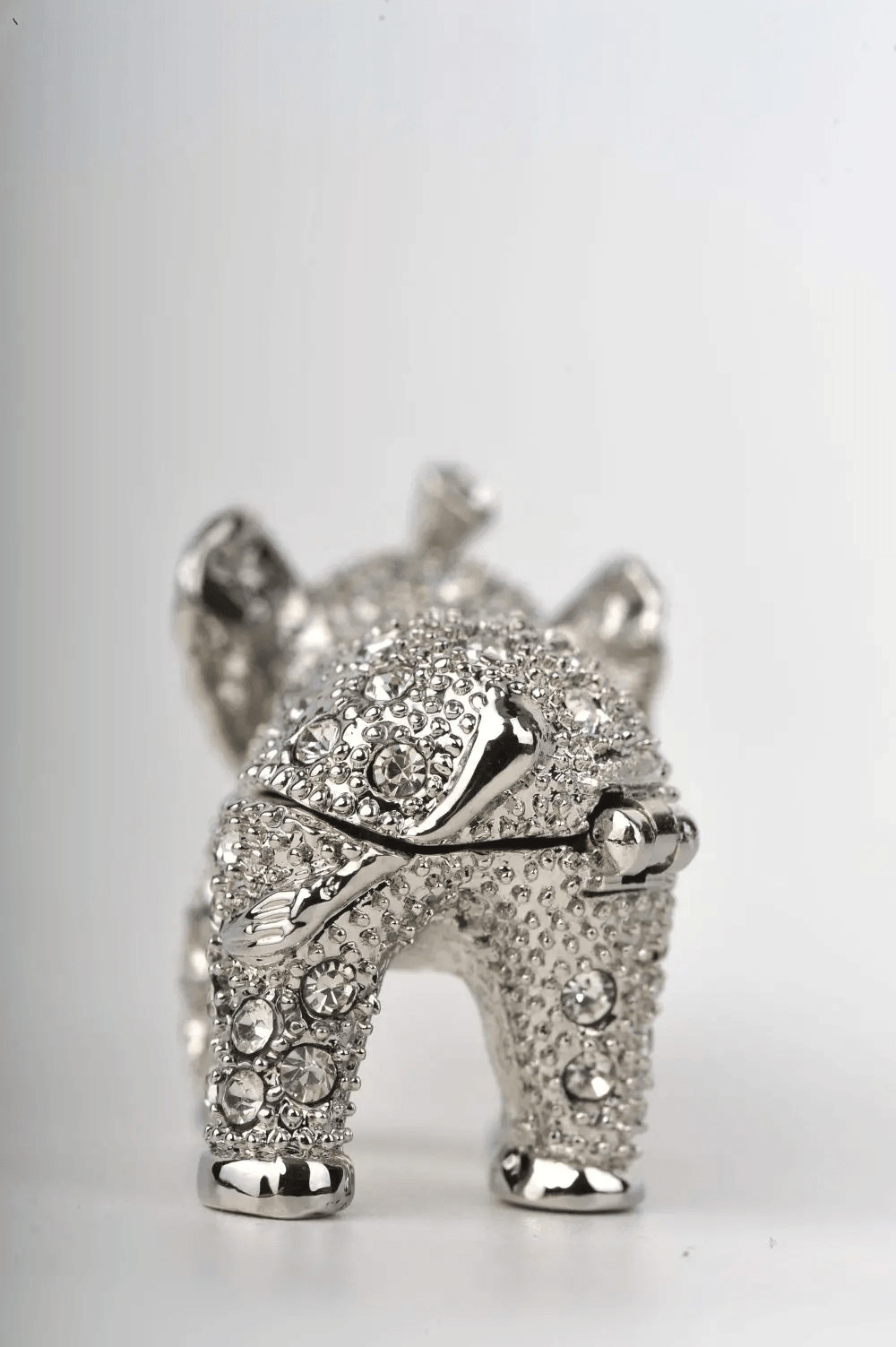 Silver Elephant with Green Eyes  