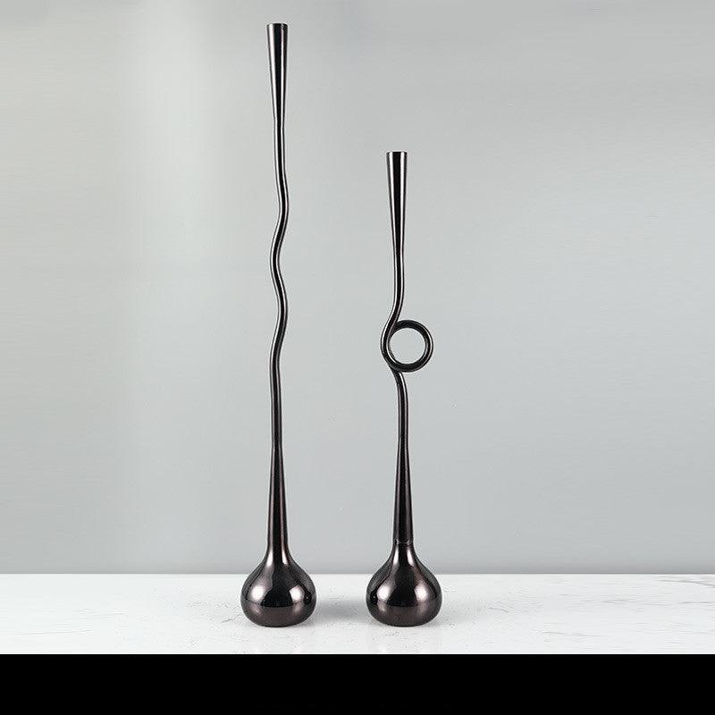 Simple Modern Metal Water Drop Candle Holder Ornament  