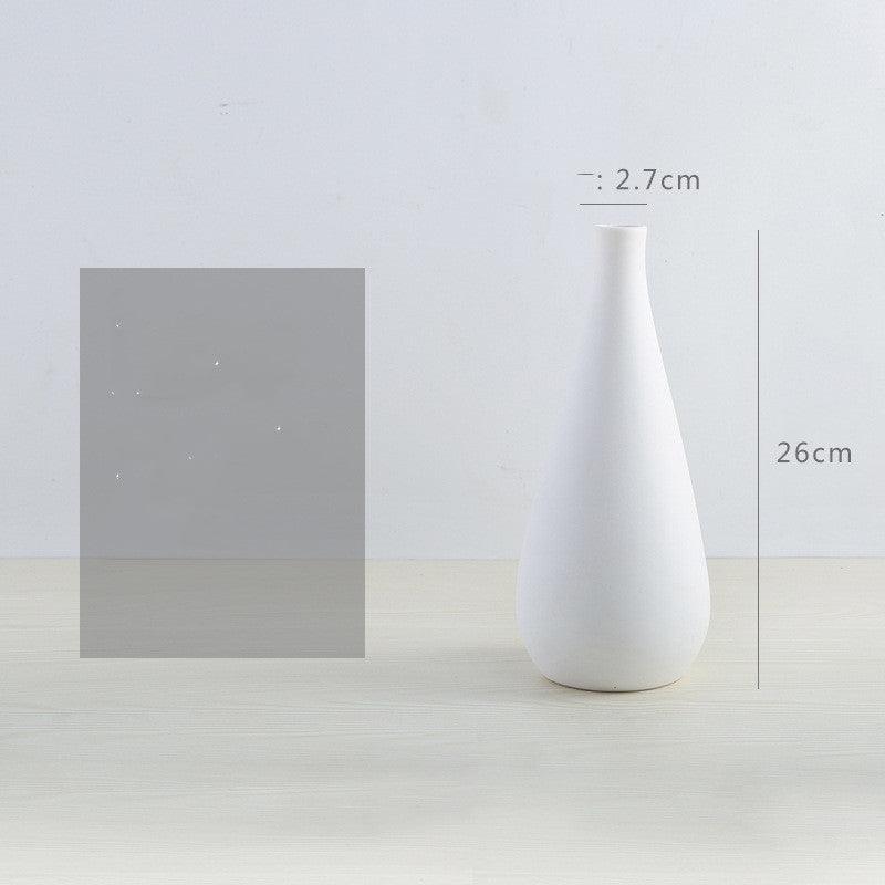 Simple Modern Nordic Style White Ceramic Vase3White  