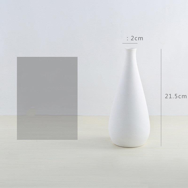 Simple Modern Nordic Style White Ceramic VaseWhite  