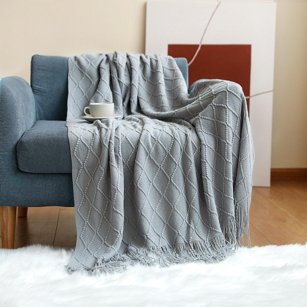Sofa Blanket Cover Blanket Nordic Office BlanketLight Grey 130x200cm 