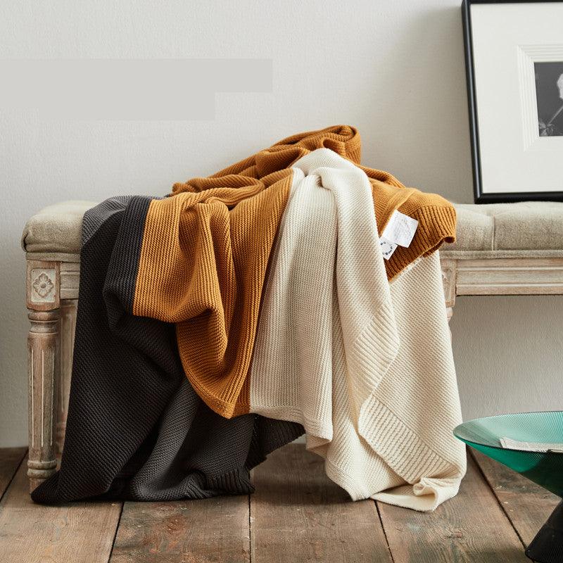 Sofa Office Nap Blanket Single Blanket Air Conditioning BlanketYellow 130160cm 