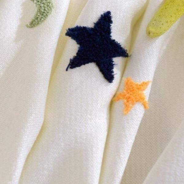 Stark star embroidered blackout custom made curtain  