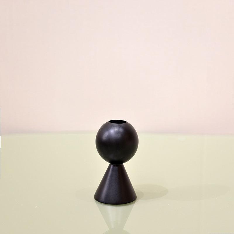 Style Home Decoration Wooden Candlestick Simple Candle Holder Sample Room Photography PropsA Style Black  