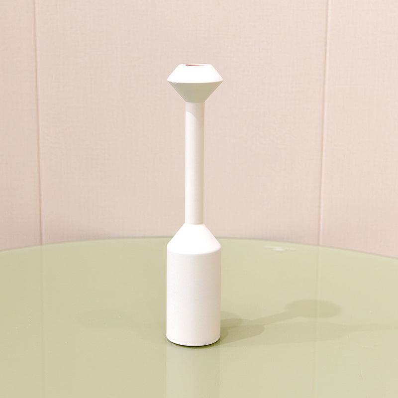 Style Home Decoration Wooden Candlestick Simple Candle Holder Sample Room Photography PropsE Pattern White Color  