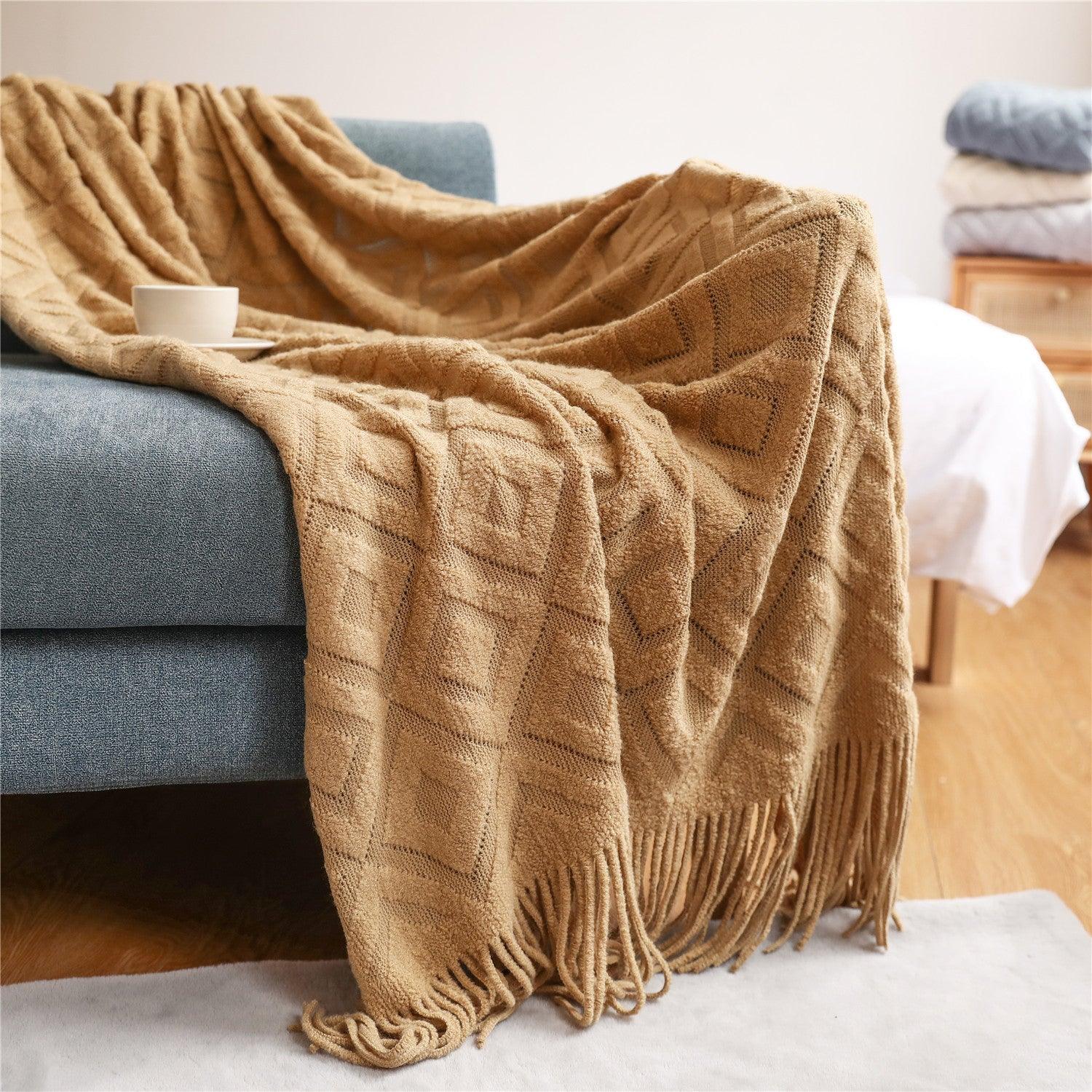 Summer Office Air Conditioning Nap Blanket KnittingCamel 127x152 