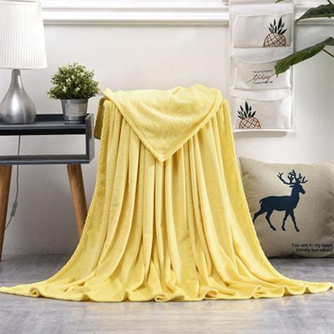 Summer Thin Nap Blanket QuiltYellow 200x230cm 