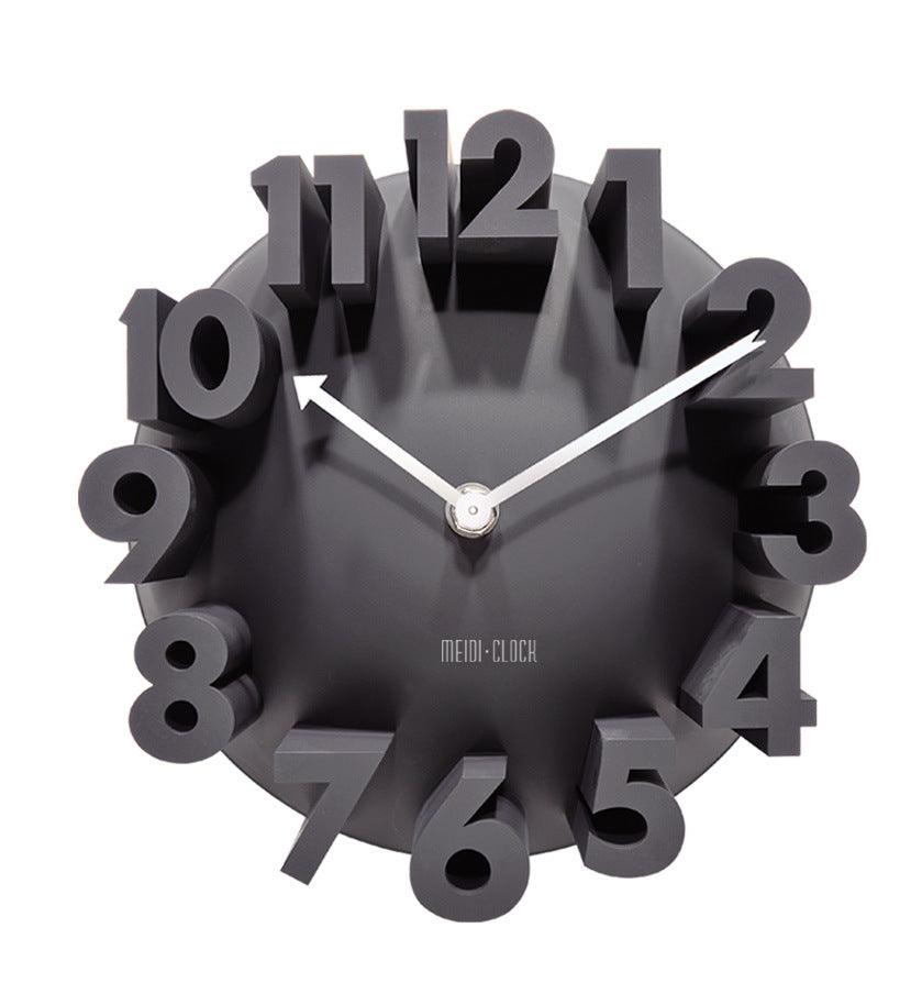 Three-dimensional Clock Creative 3D Digital Clock Art Wall ClockBlack  