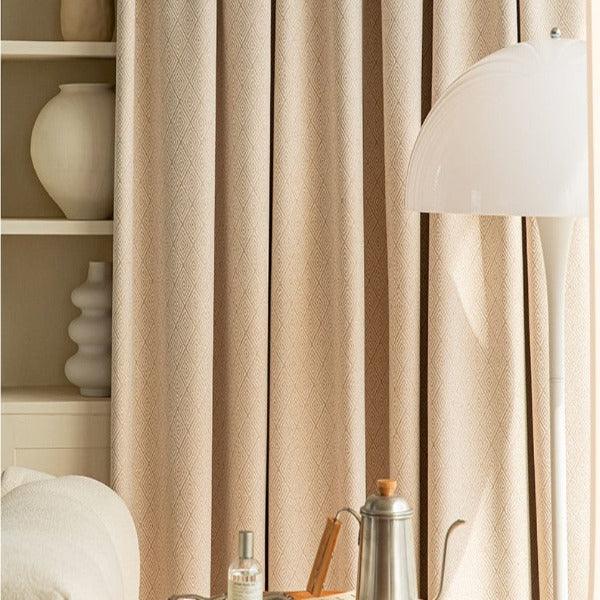 Tristy beige color chenille luxury curtain  