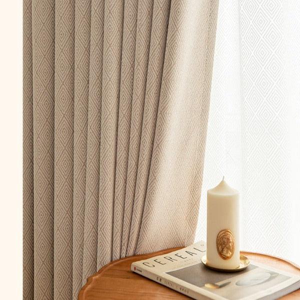 Tristy beige color chenille luxury curtain  