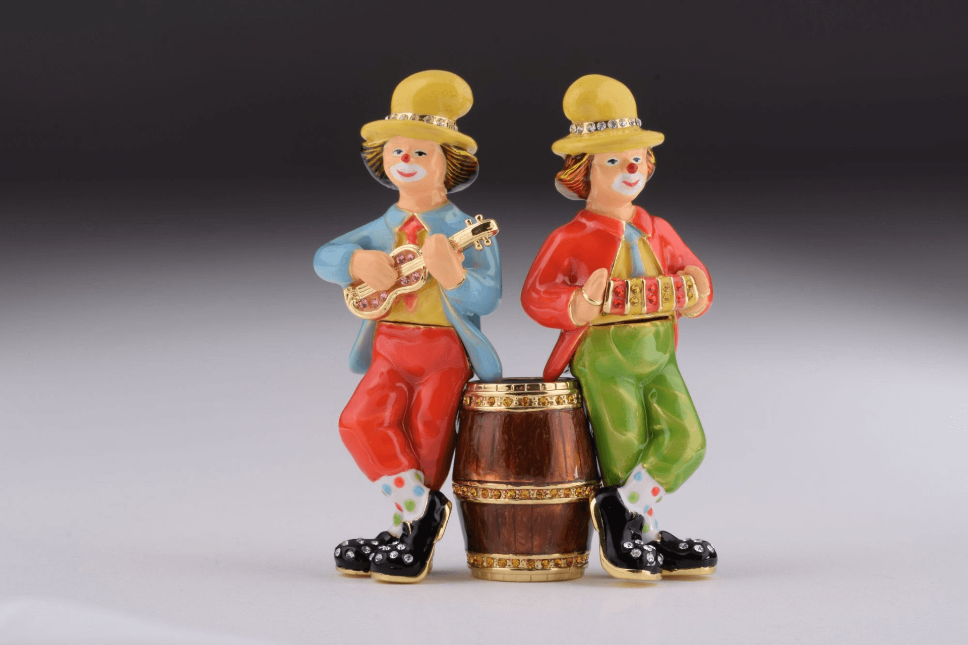 Two Circus Clowns Playing Music  