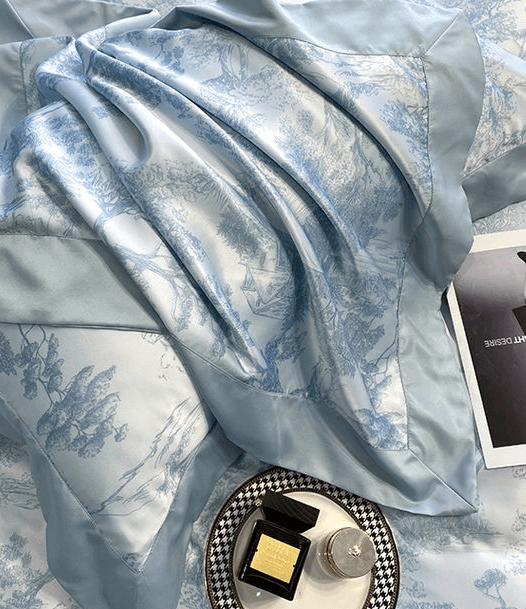 Under the Moonlight: Four-Piece Light Luxury Grey Bedding Set  