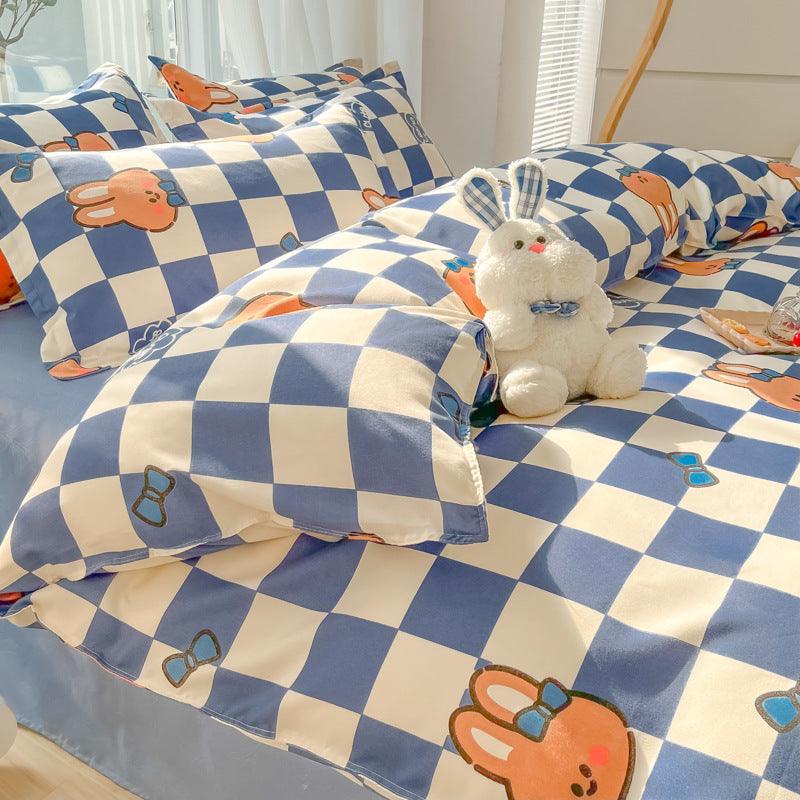 Vibrant Joy: Four-Piece Bright Printed Pattern Cotton Kids Bedding SetChildhood Games 120cm 3 pcs set 