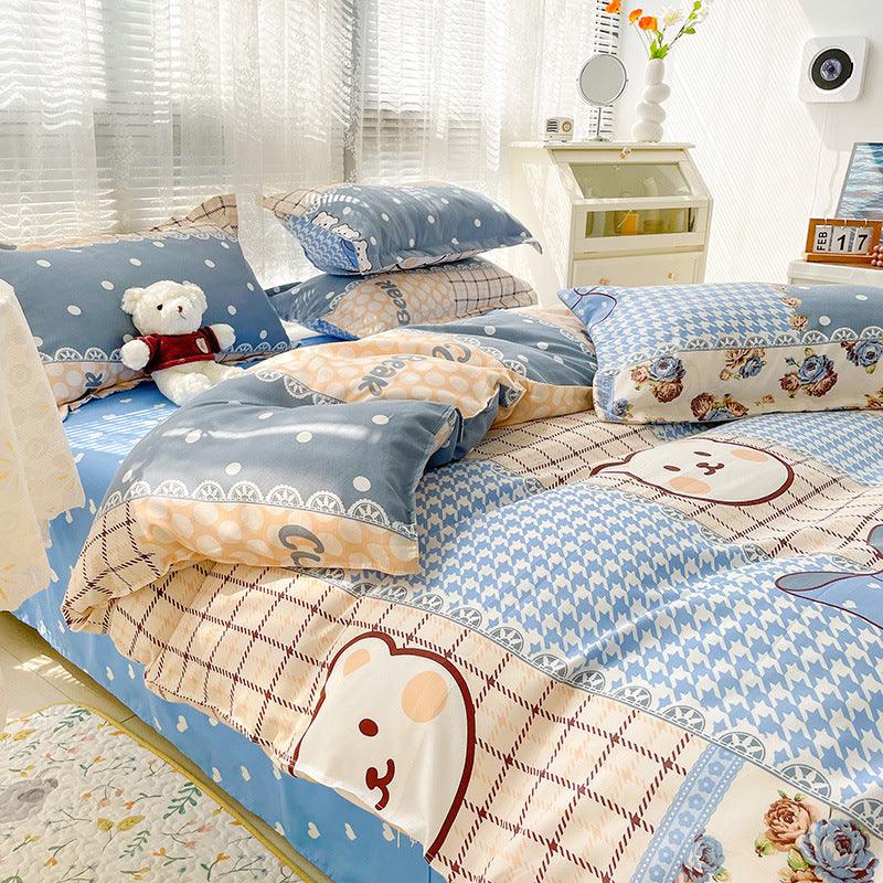 Vibrant Joy: Four-Piece Bright Printed Pattern Cotton Kids Bedding SetWild Fairy 120cm 3 pcs set 