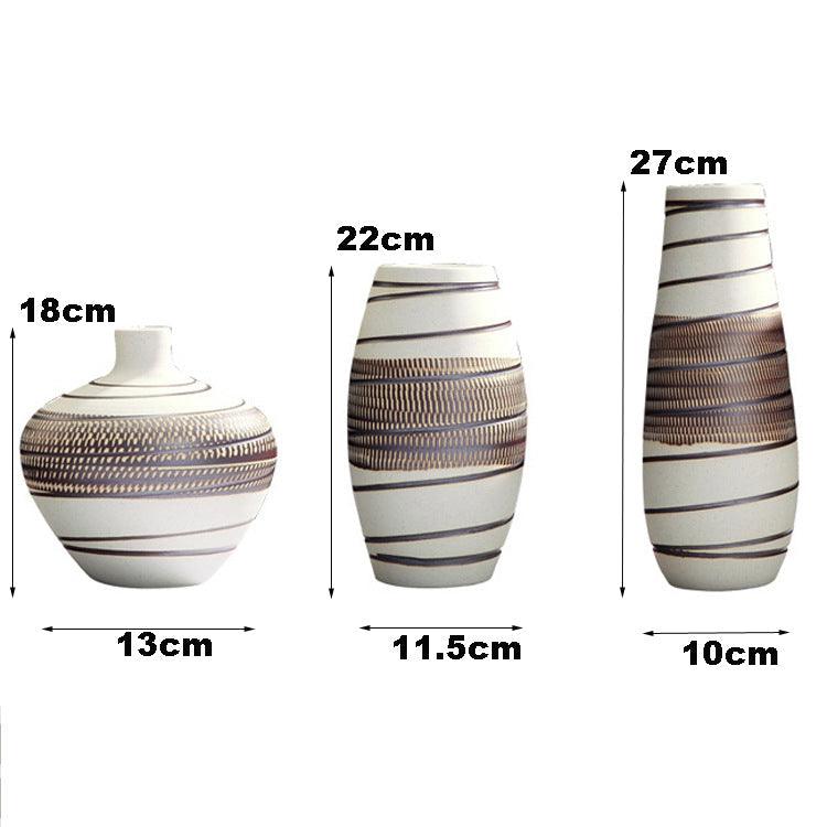 Vintage Beige Interior Decor Ceramic Vase  