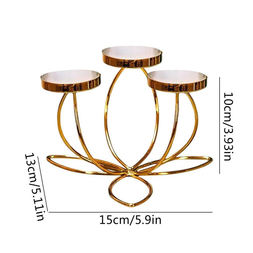Vintage Style Candle Holder  DecorationElectroplated pattern 3heads  