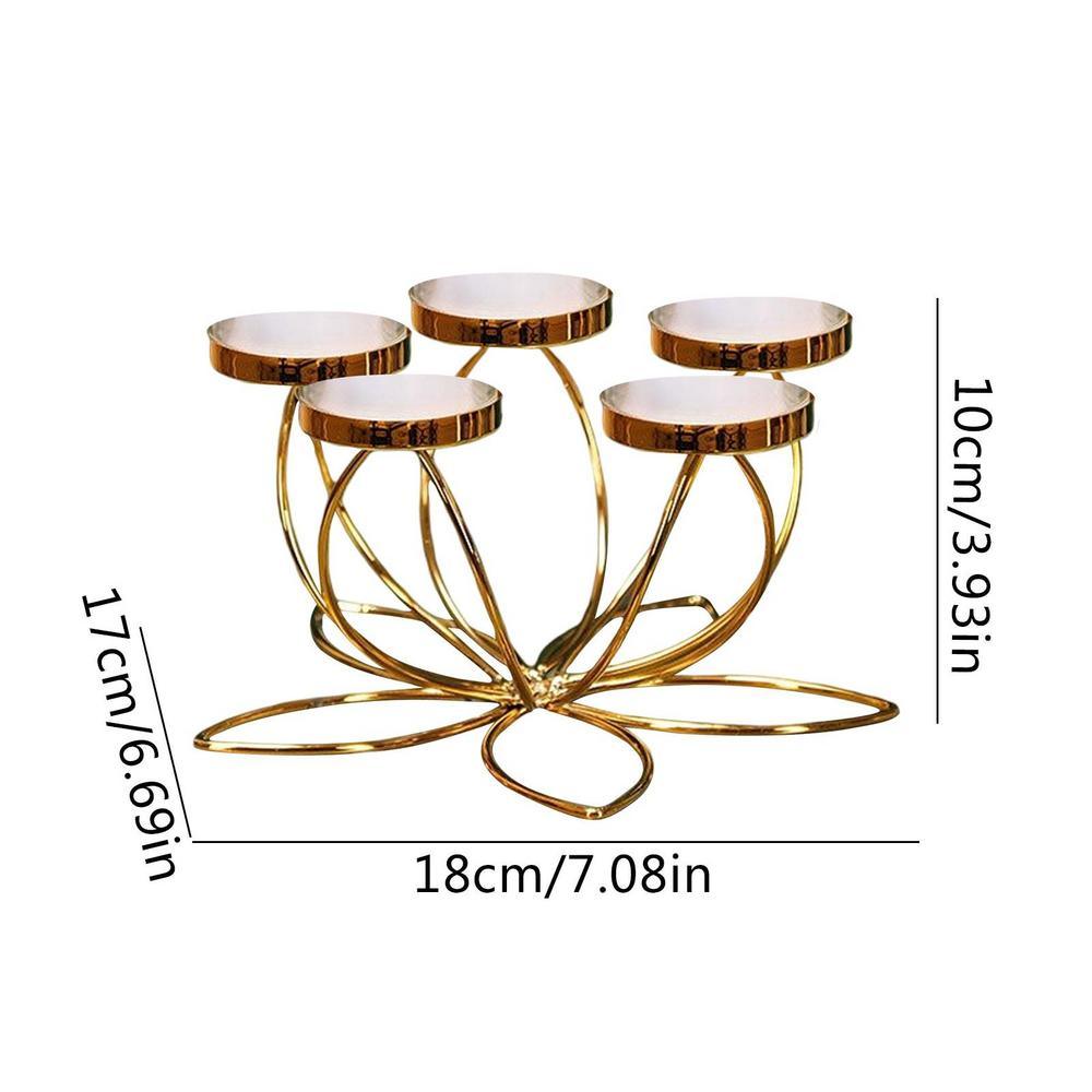 Vintage Style Candle Holder  DecorationElectroplated pattern 5heads  
