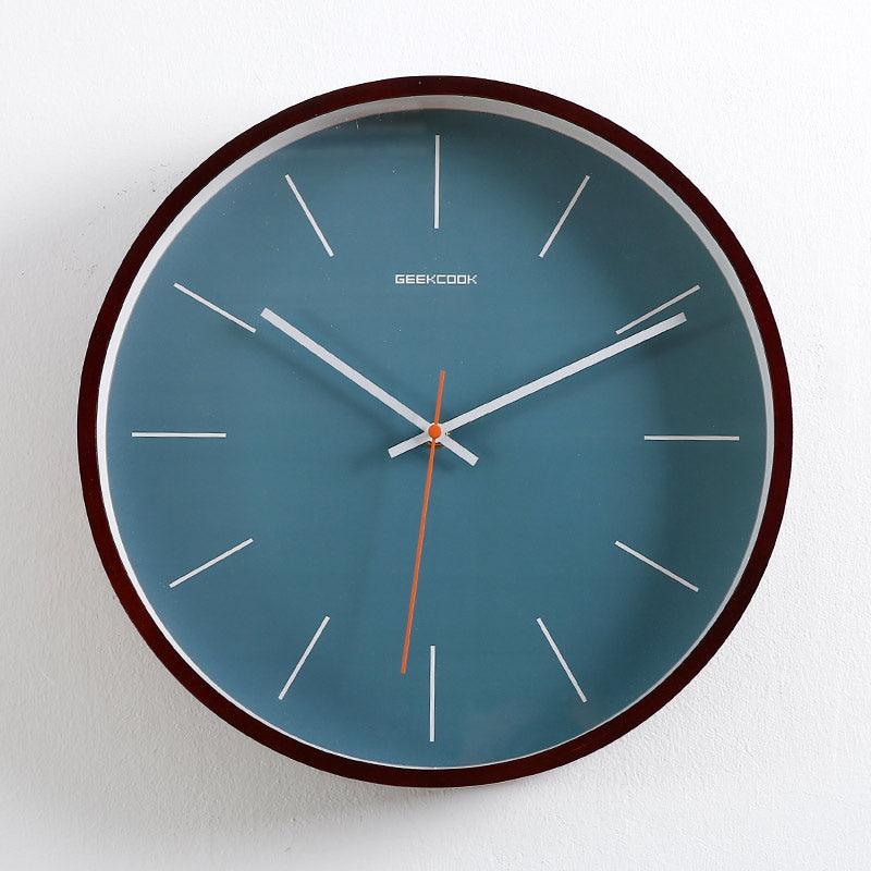 Wall Clock Ultra-quiet Fashion Clock Clock Nordic Bedroom Japanese Wall-mountedBlue 04style 