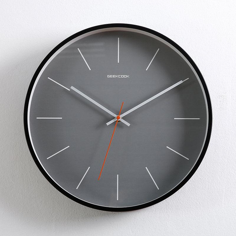 Wall Clock Ultra-quiet Fashion Clock Clock Nordic Bedroom Japanese Wall-mountedGrey 01style 