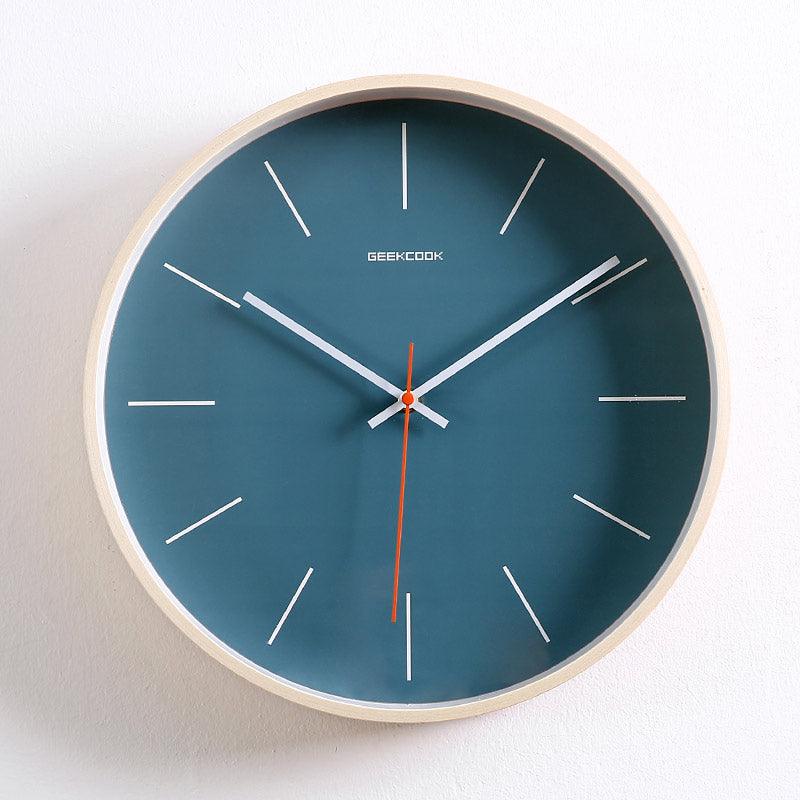 Wall Clock Ultra-quiet Fashion Clock Clock Nordic Bedroom Japanese Wall-mountedBlue 08style 