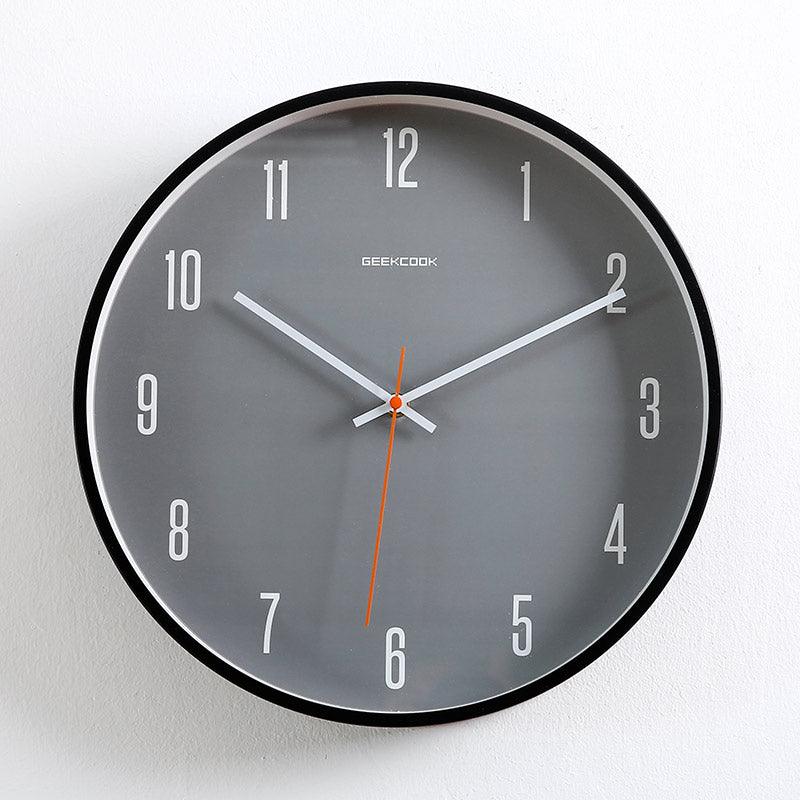 Wall Clock Ultra-quiet Fashion Clock Clock Nordic Bedroom Japanese Wall-mountedGrey 03style 