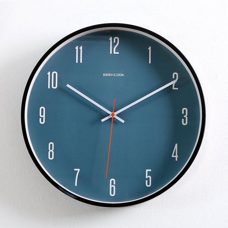 Wall Clock Ultra-quiet Fashion Clock Clock Nordic Bedroom Japanese Wall-mountedBlue 03style 