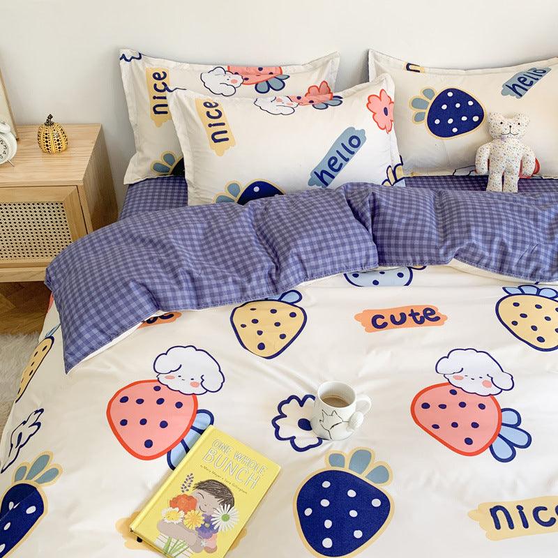 Whimsical Wonderland: Four-Piece Set of Cute Kids Cartoon Bedding8 Style 150x200cm 3pcs 