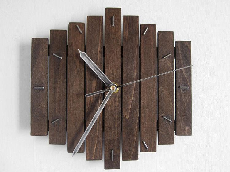 Wooden Modern Living Room Brown Wall ClockB  