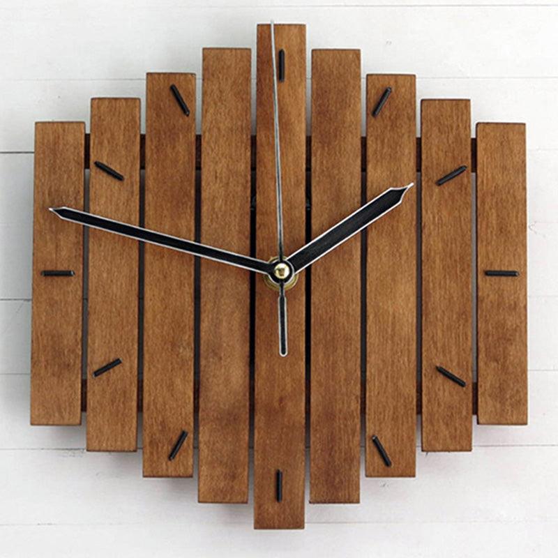 Wooden Modern Living Room Brown Wall Clock  