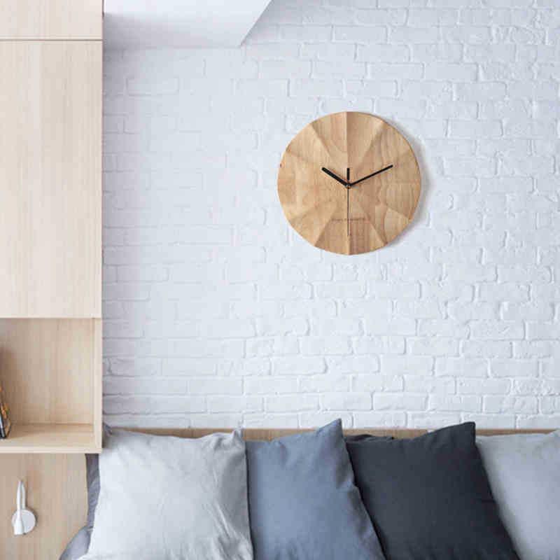 Wooden Modern Natural Color Wall Clock  