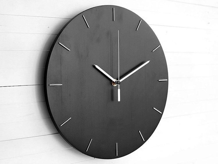 Wooden Round Wall Clock Simple Living Room Study ClockC  