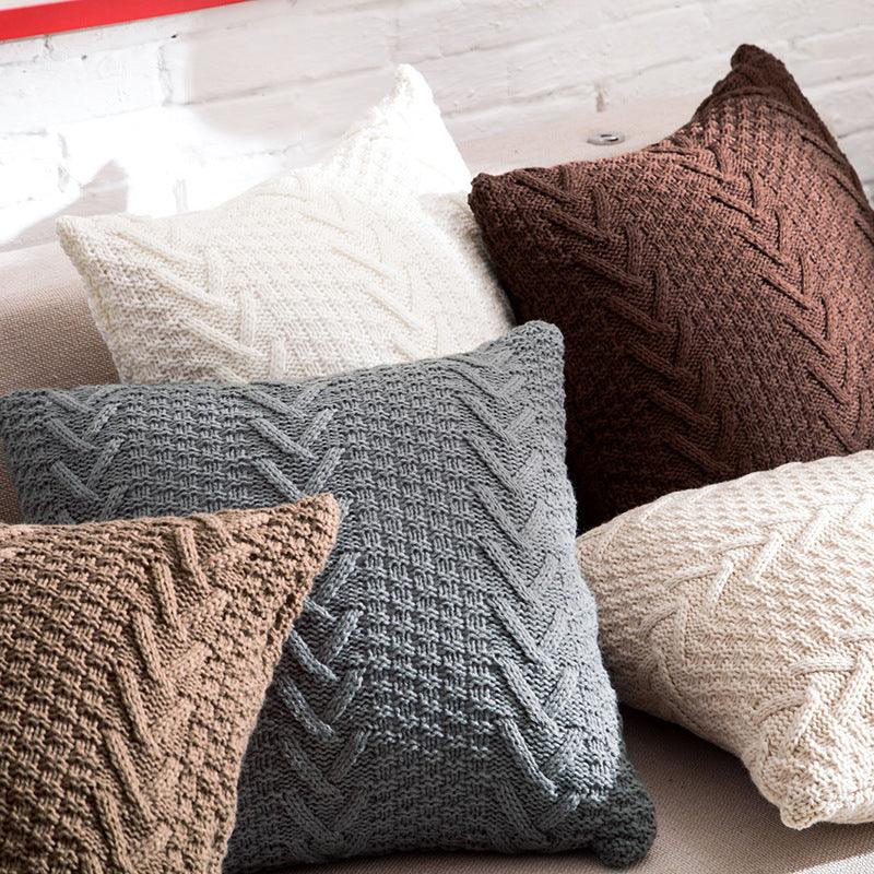 Wool Knitted Stylish Sofa Cushion Cover  