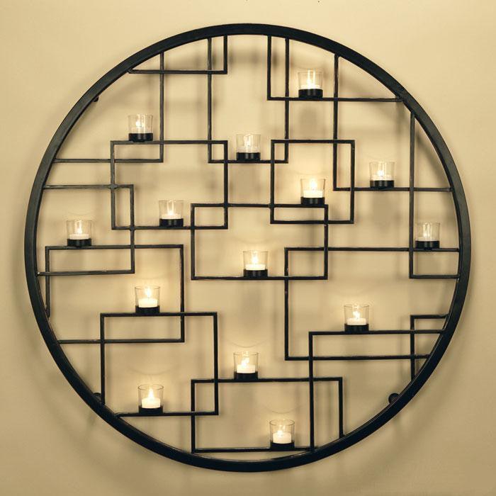 Wrought Iron Candle Holder 2 Piece Wall Hanging Ornaments  