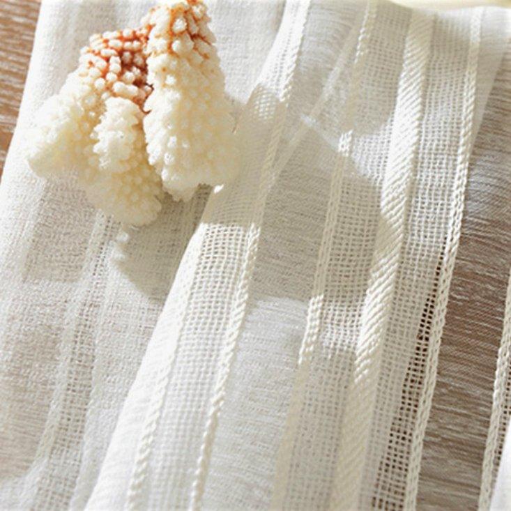 Zetra embroidered stripe white sheer custom made curtain  