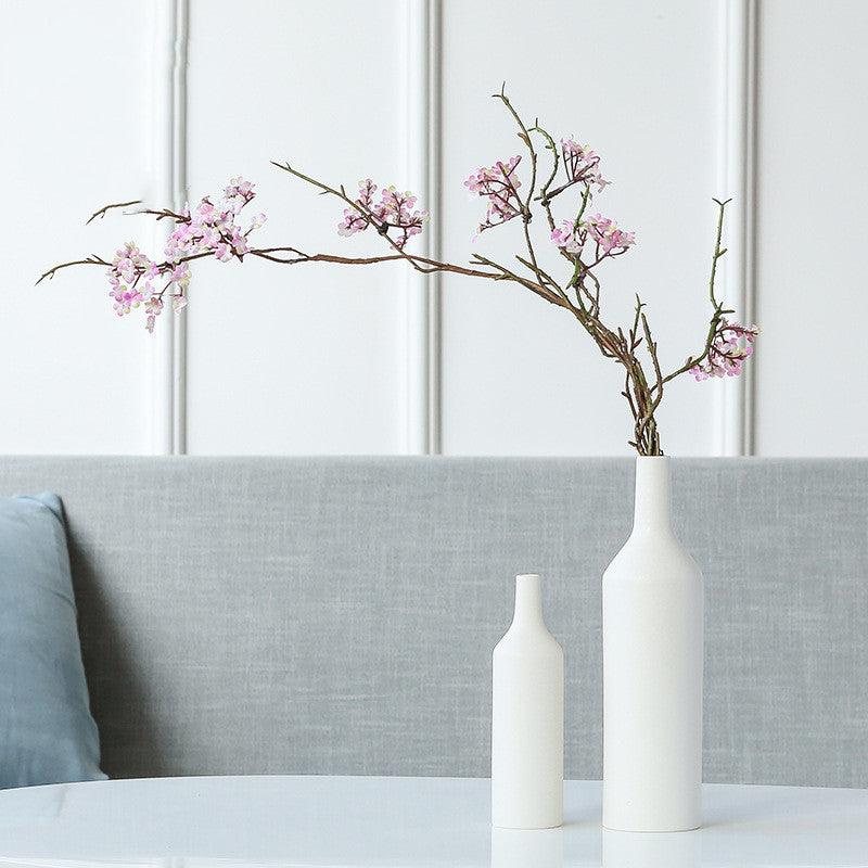 Creative Hydroponic Home Decoration White Ceramic VaseWhite S and L 