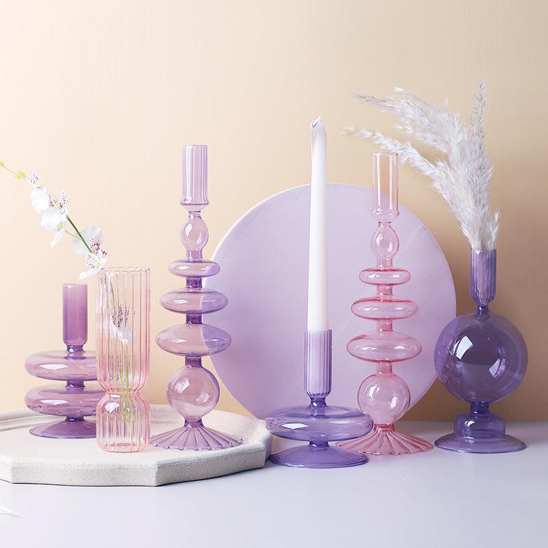 Nordic Creative Glass Candle Holder Vase Decoration Crafts  