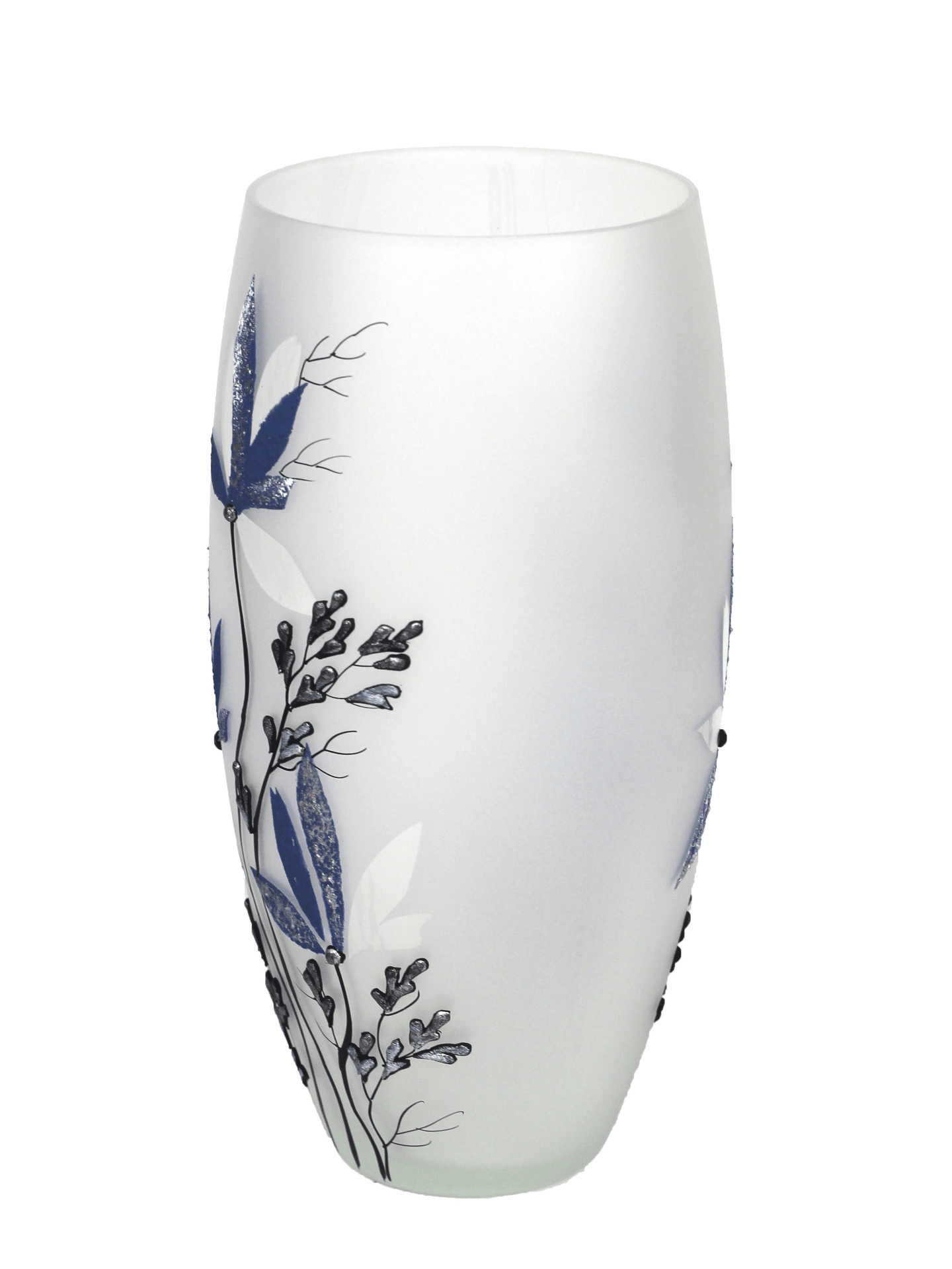 table blue art decorative glass vase 7518/300/sh335  