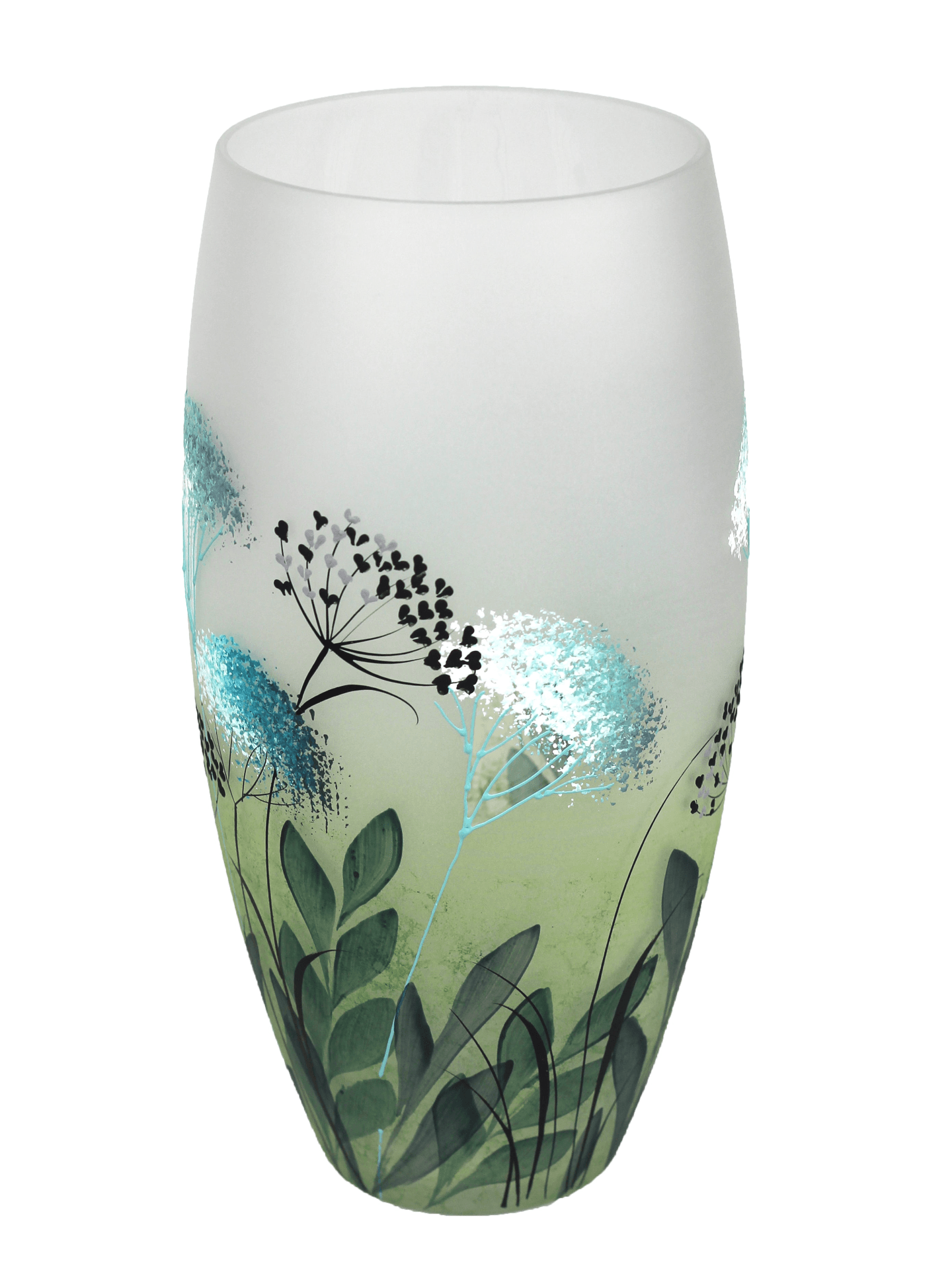 table green art decorative glass vase 7518/300/sh319  