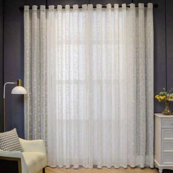 Milti flower pattern white custom made curtain  