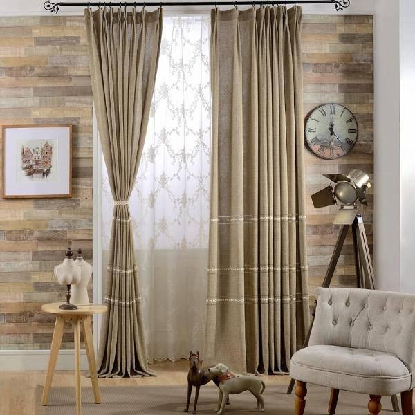 Villa country style brown custom made curtain  
